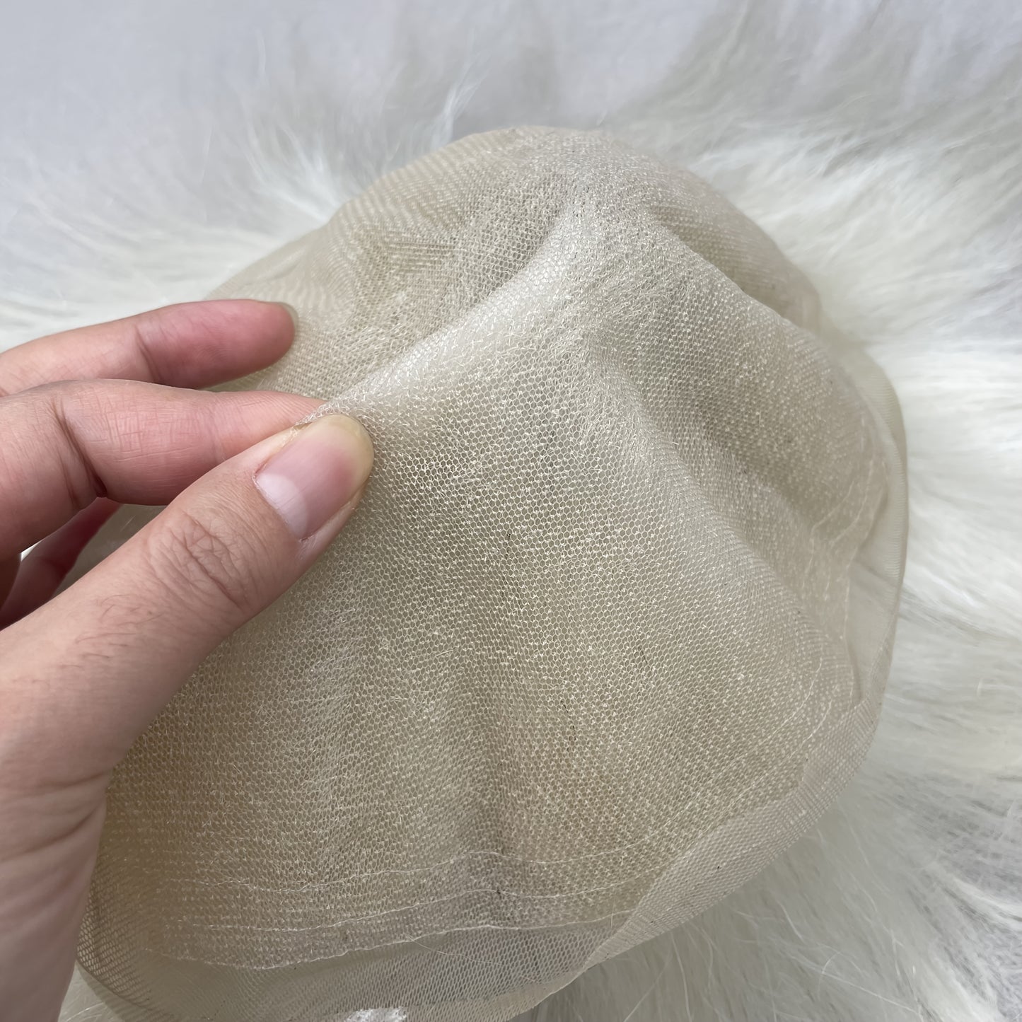 Mono Full Lace White #T1b 8x10 100% Human Hair Topper with PU Strip