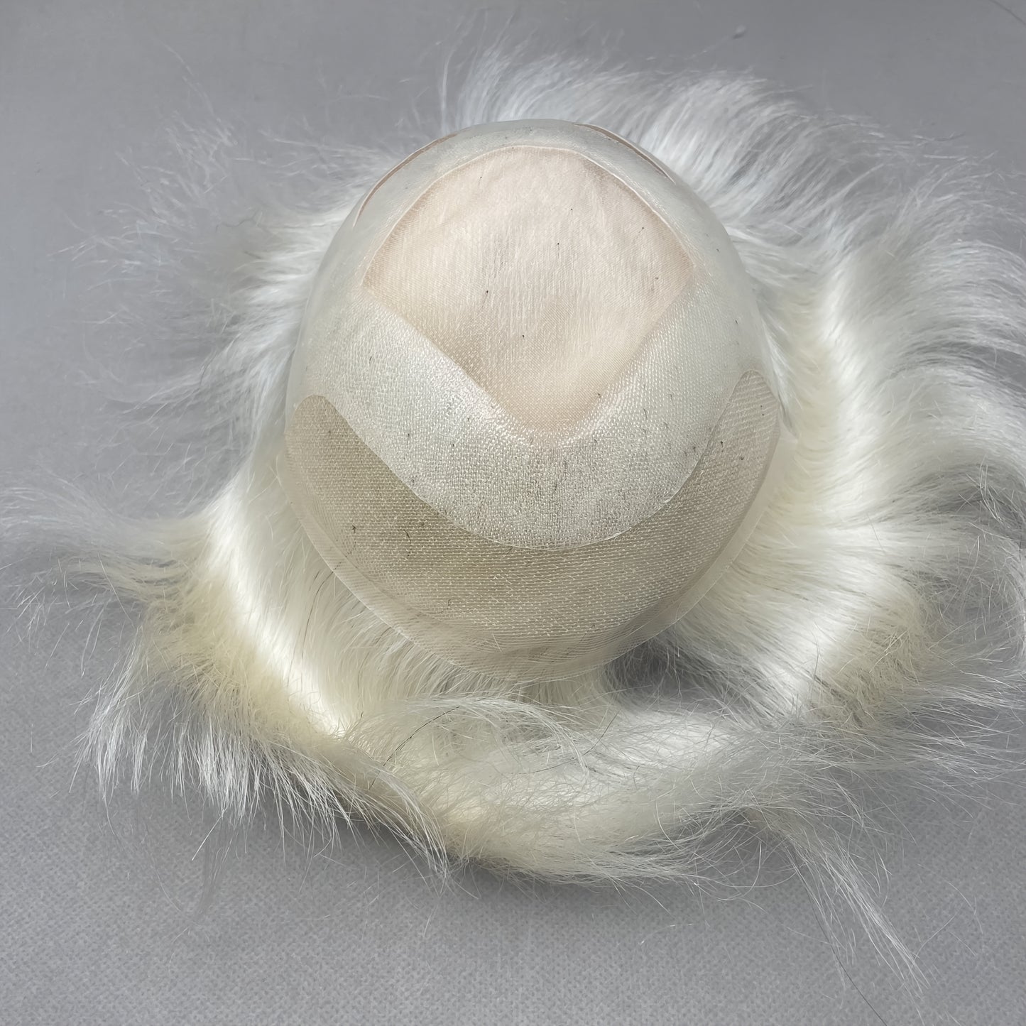 Mono Full Lace White #T1b 8x10 100% Human Hair Topper with PU Strip