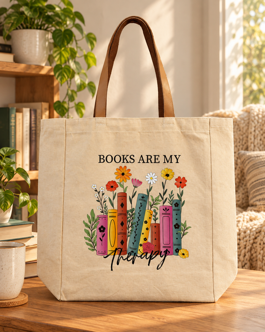 Canvas Tote with Leather Handles
