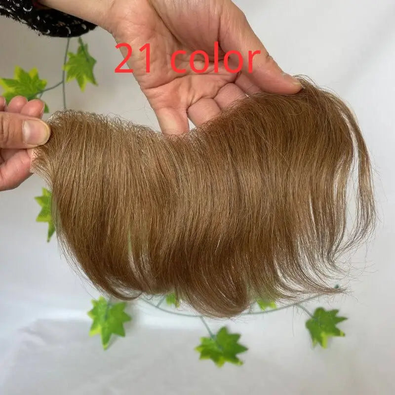 Natural V Hairline Topper 3x17cm 100% Human Hair PU Skin Color #7