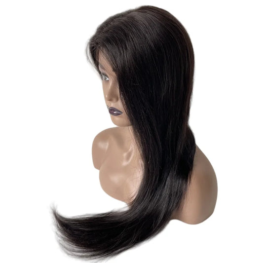 Full Lace Virgin Human Hair With PU Perimeter Medical Wig 150% Density