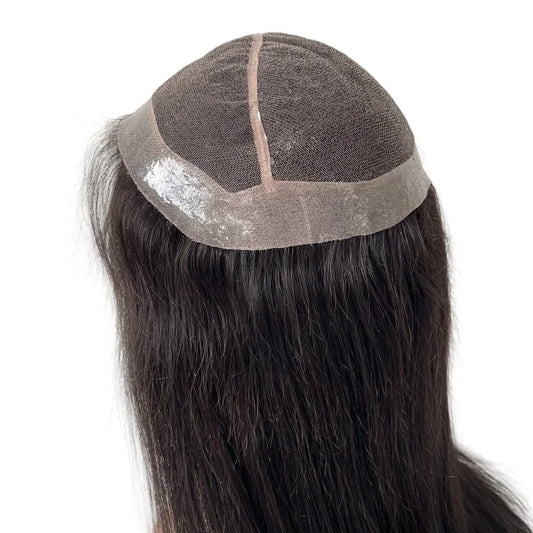 Full Lace Virgin Human Hair With PU Perimeter Medical Wig 150% Density