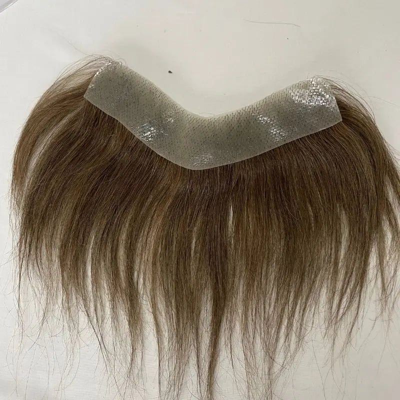 Natural V Hairline Topper 3x17cm 100% Human Hair PU Skin Color #7