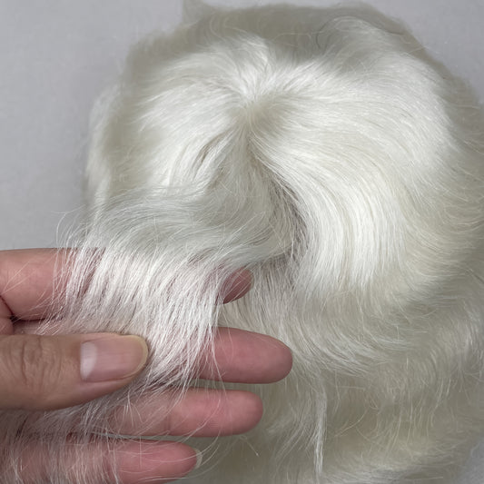 Mono Full Lace White #T1b 8x10 100% Human Hair Topper with PU Strip